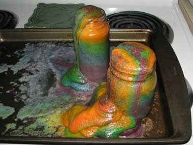 Rainbow cake in a jar