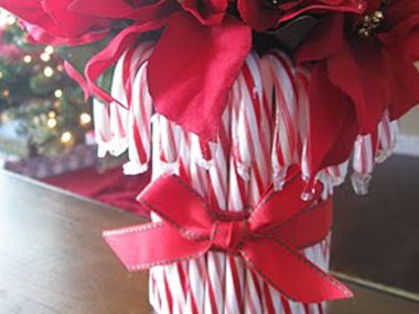 Craft a candy cane vase