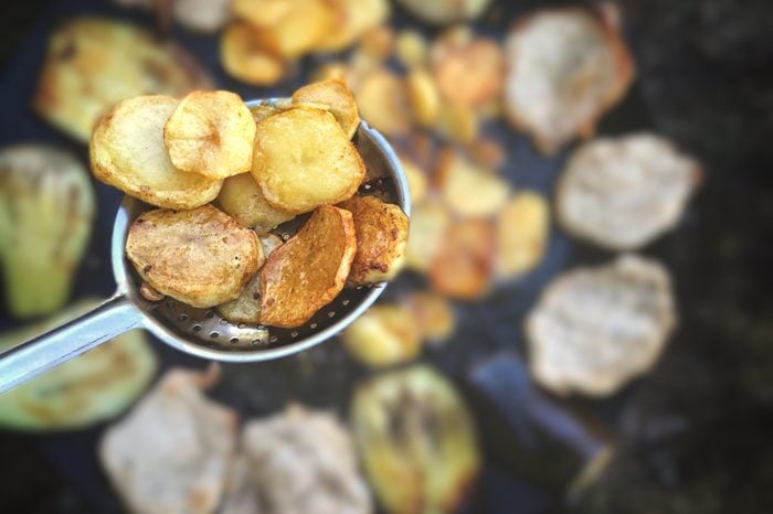 Close-up of fried potato