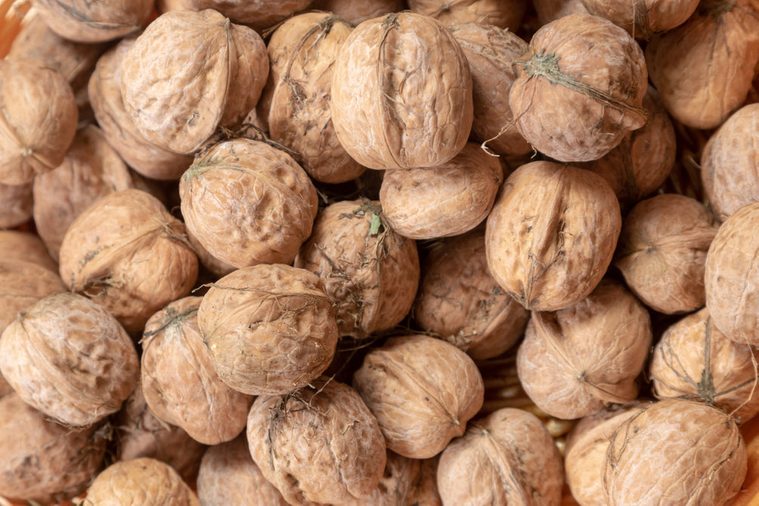 Close up of several walnuts