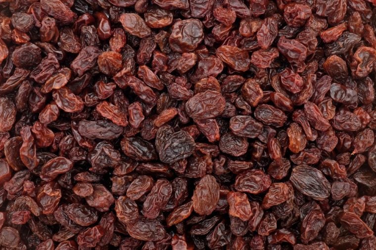 Raisins as an abstract background texture
