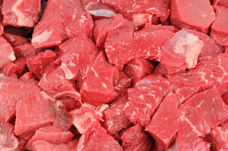 close up on chopped fresh beef