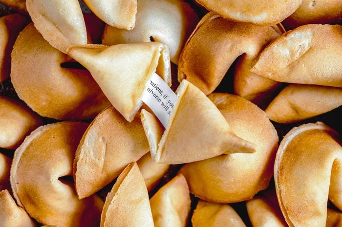 Many Chinese fortune cookie paper with prediction