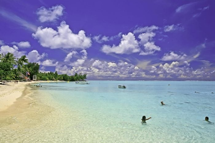 Matira Beach on Bora Bora island in French Polynesia (Tahiti). Photo taken December 2006.