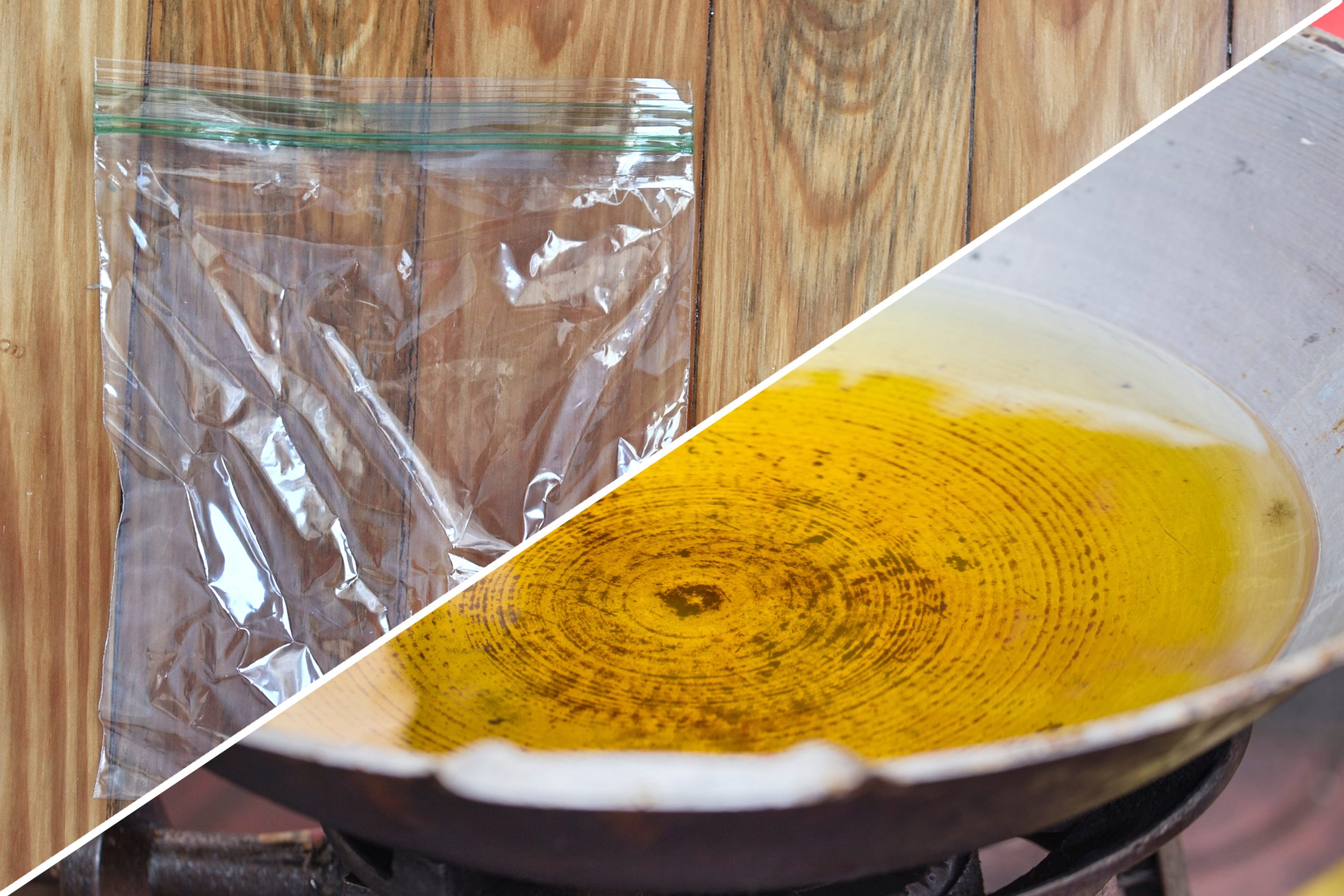 cooking oil plastic bag uses life hacks reusable
