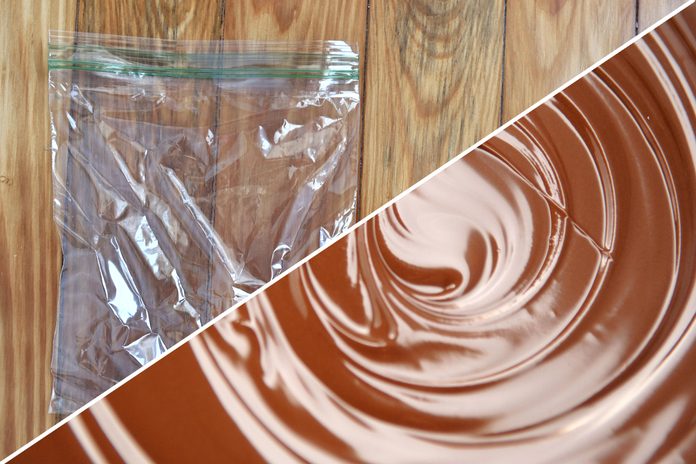 melted chocolate plastic bag uses life hacks