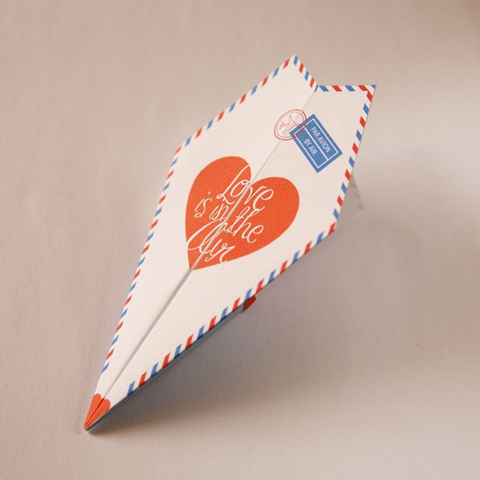 Paper Airplane Valentines Day Card