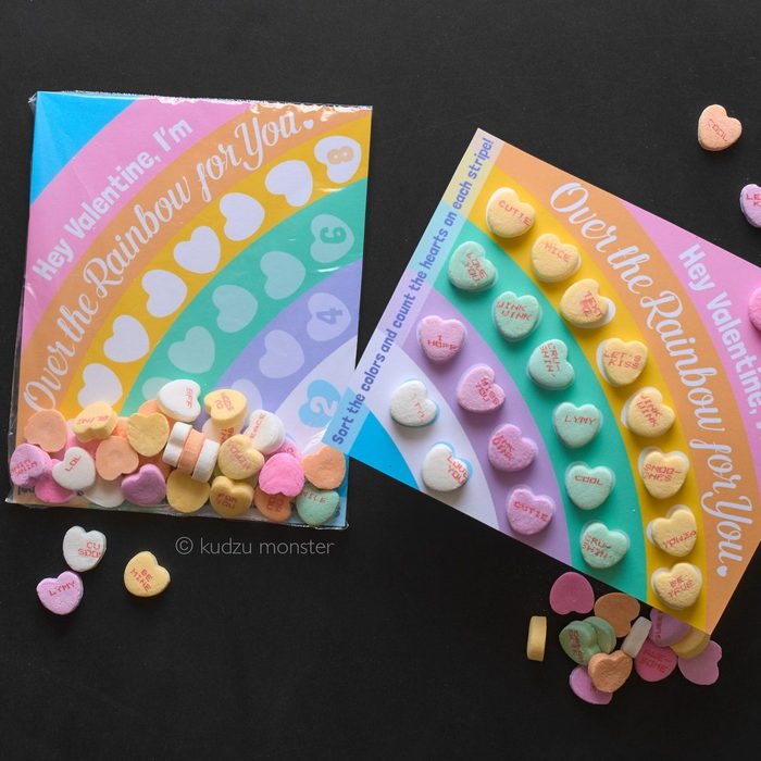 Rainbow Candy Valentines Day Card