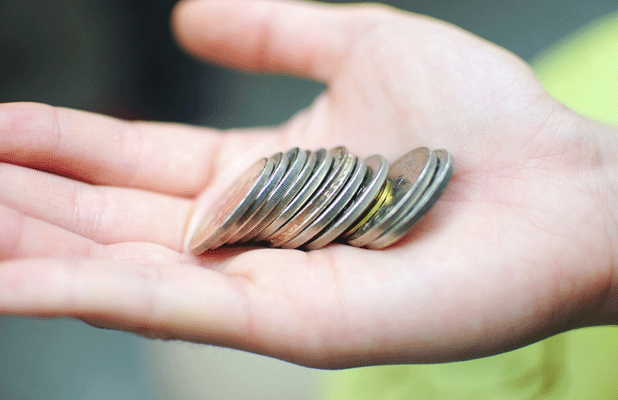 handful of coins