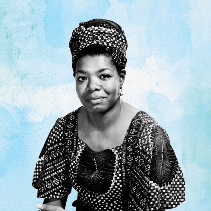 Portrait of Maya Angelou on watercolor background