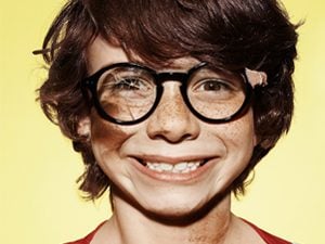cute kid with glasses