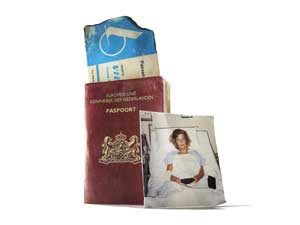 passport and vintage photo