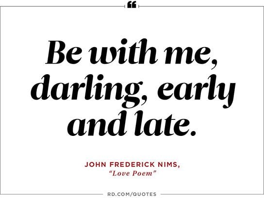 Be With Me Darling Early And Late John Frederick Nims Love Poem