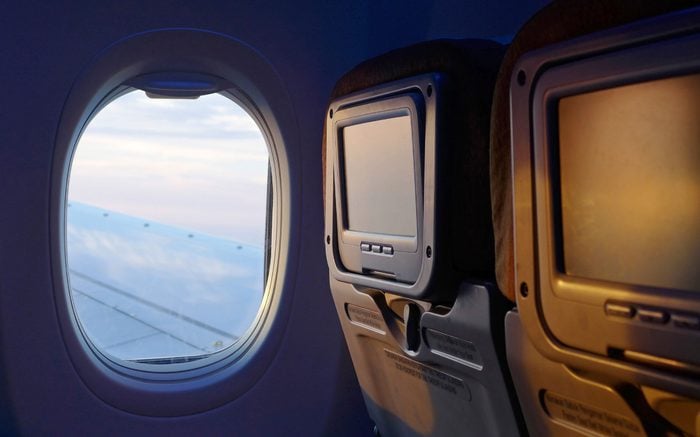 open window on airplane