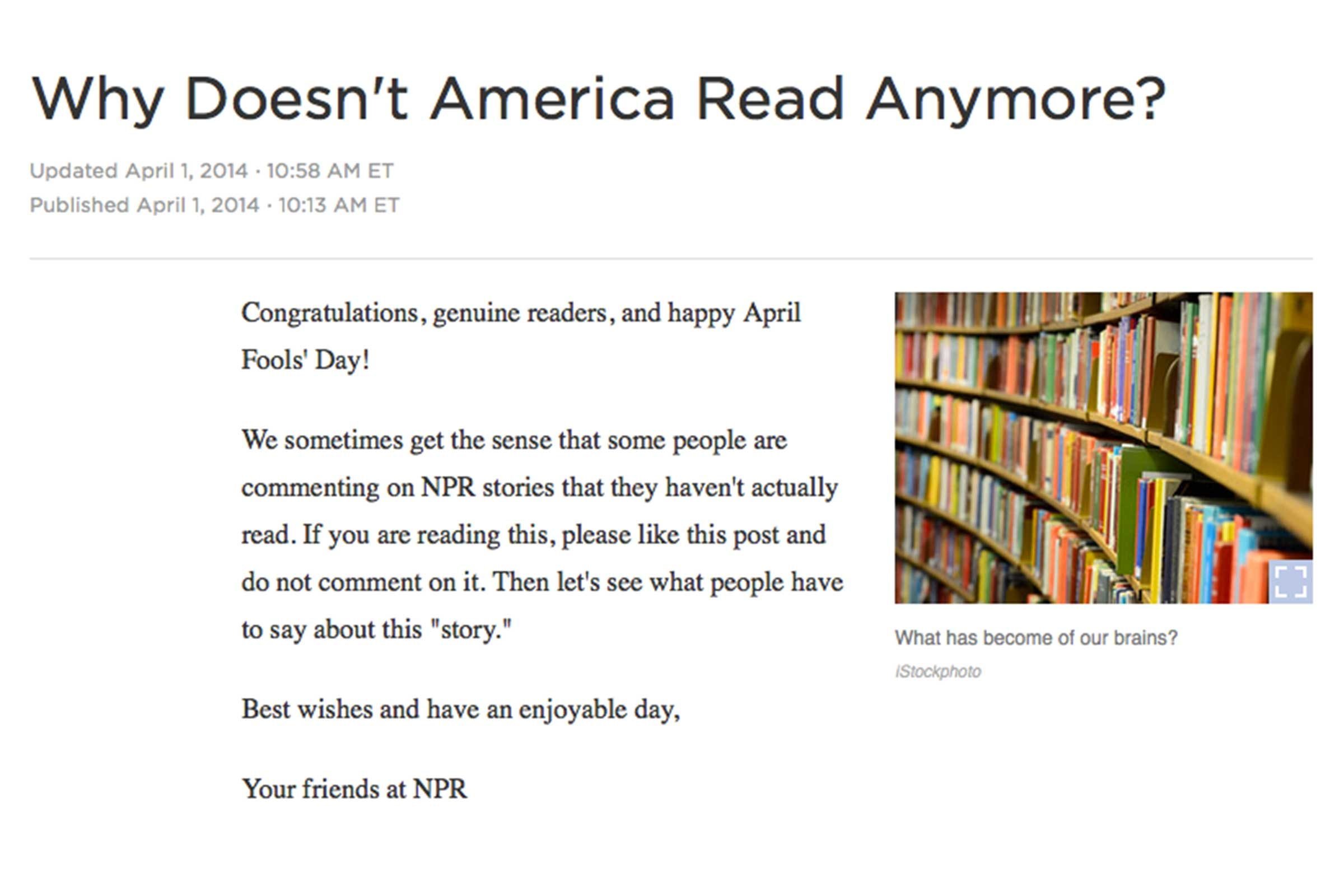 Nobody Reads Anymore