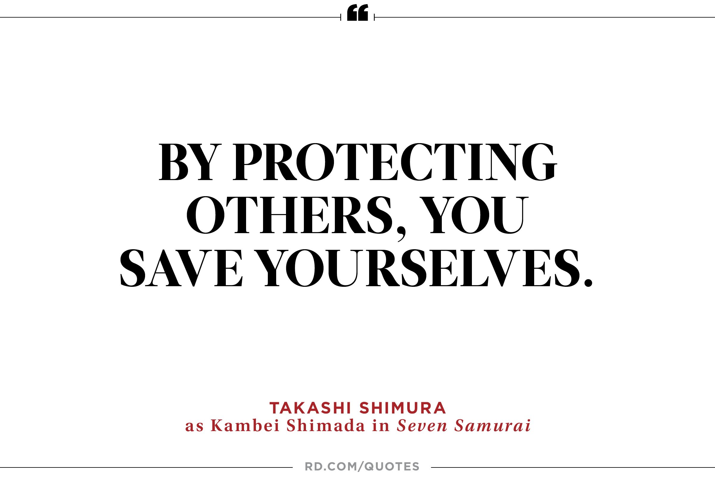 By protecting others