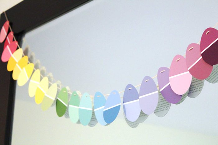 paint chip garland easter crafts