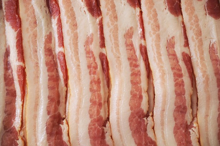 raw bacon background