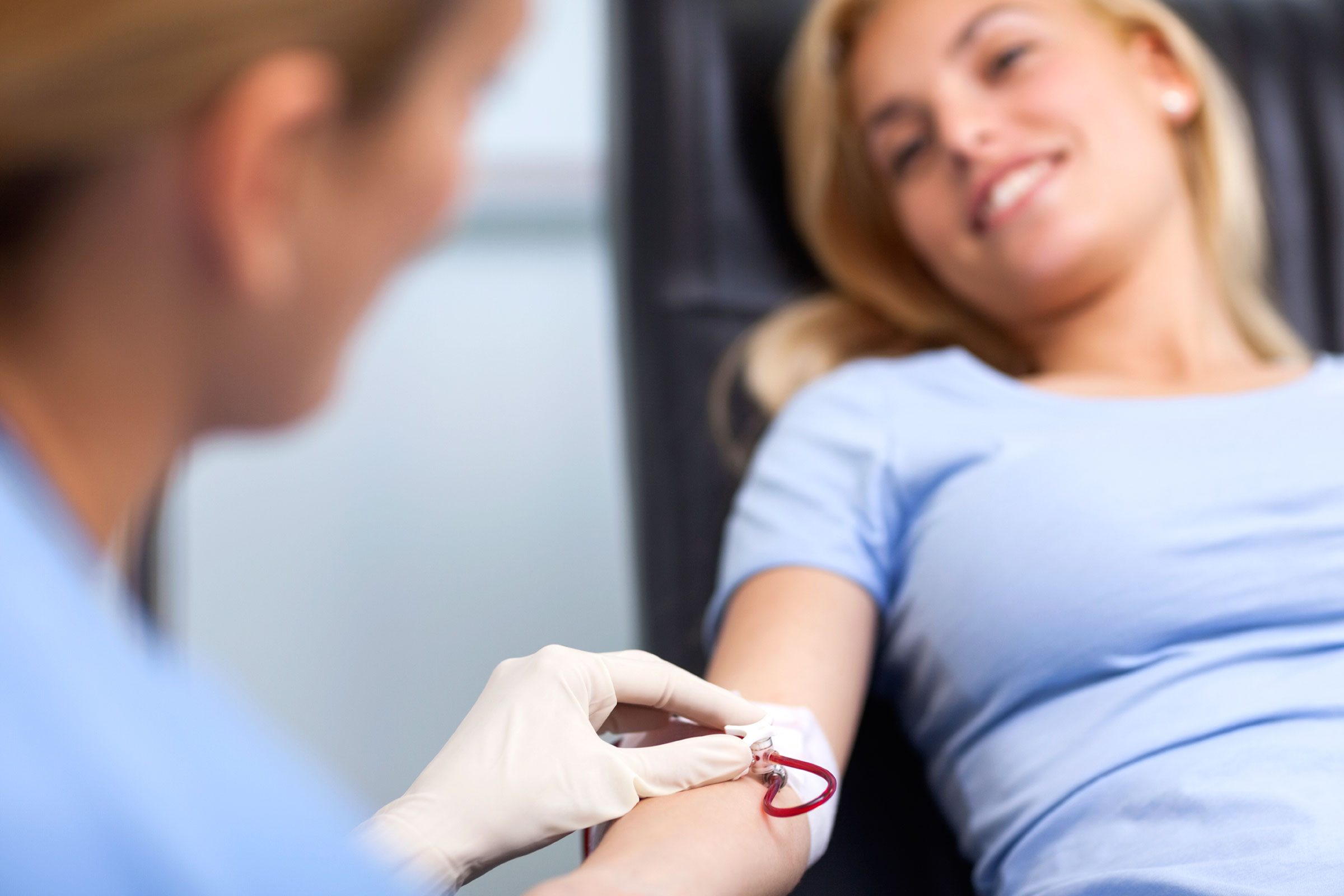 nursing with woman giving blood