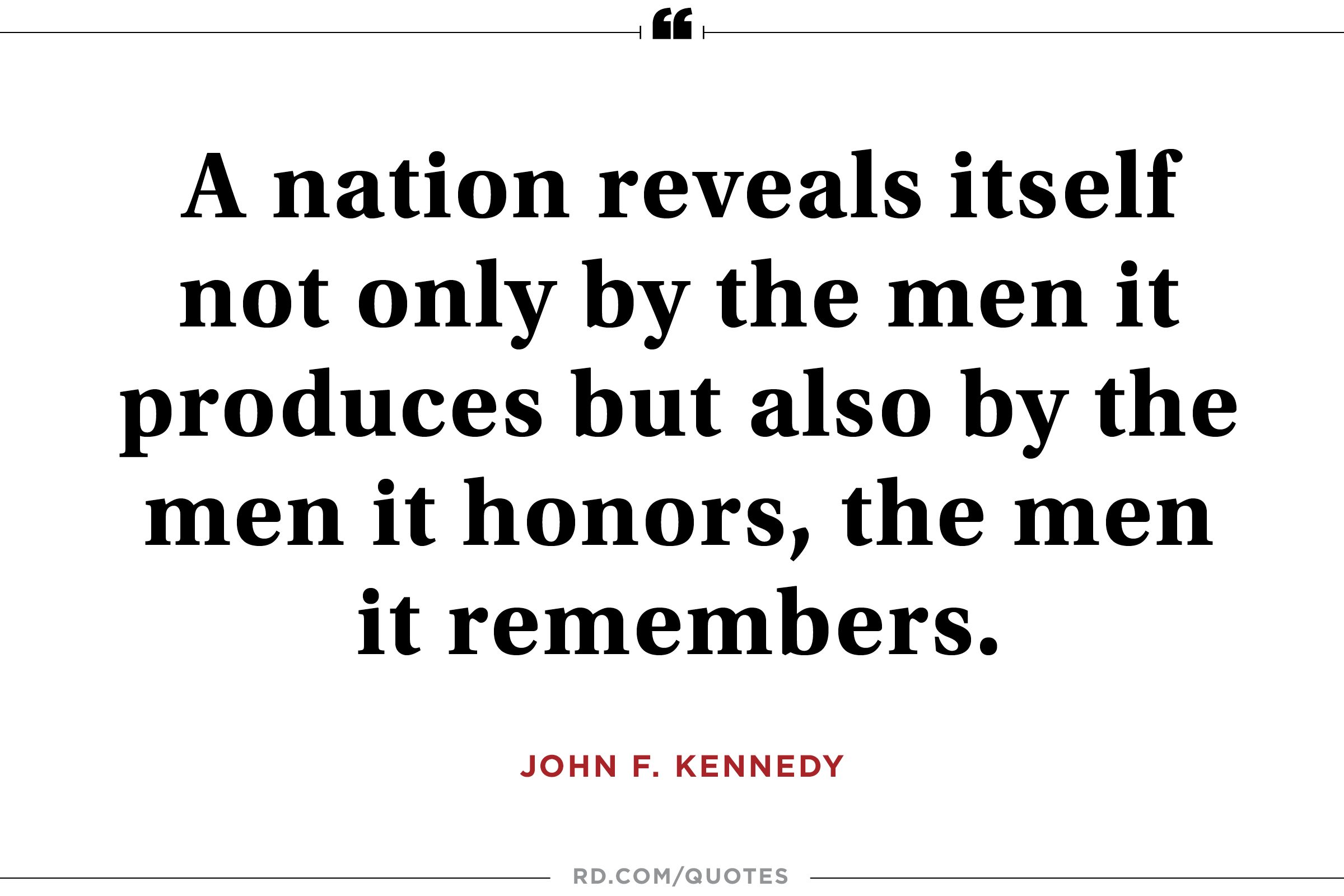 JFK on remembering good men