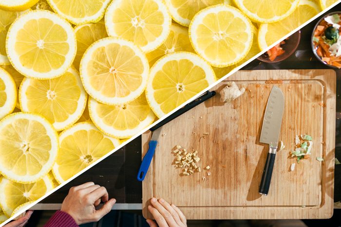 cutting board clean lemon uses