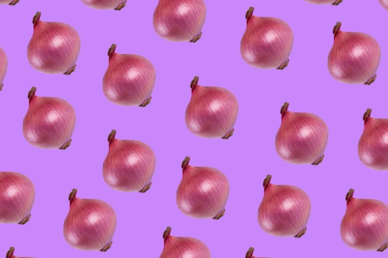 onion on color background