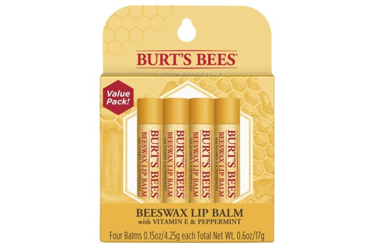 Burt's Bees 100% Natural Moisturizing Lip Balm, Original Beeswax with Vitamin E & Peppermint Oil – 4 Tubes