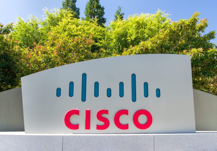 SAN JOSE, CA/USA - JULY 30, 2017: Cisco corporate headquarters and logo. Cisco Systems, Inc. is an American multinational technology conglomerate.
