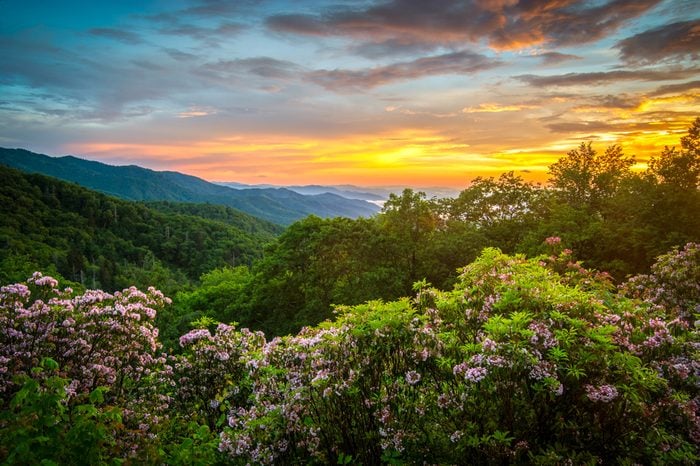 Great Smoky Mountains Spring Sunset North Carolina