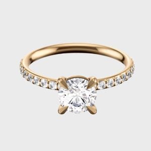 The Round Solitaire Pave Engagement Ring