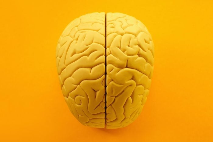 yellow brain on a yellow background