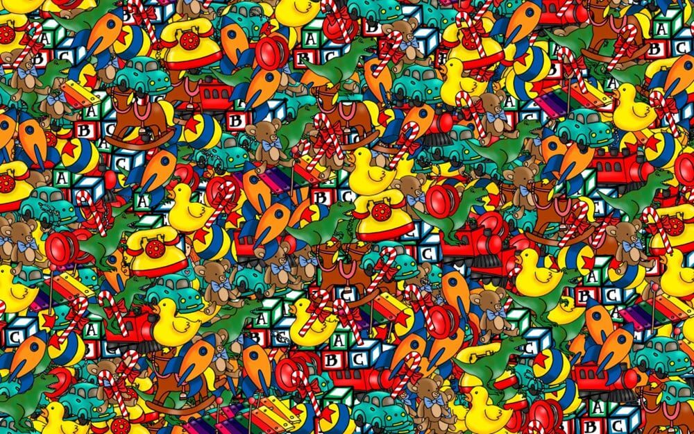 There Is One Doll Hidden in This Sea of Christmas Toys. Can You Find It?