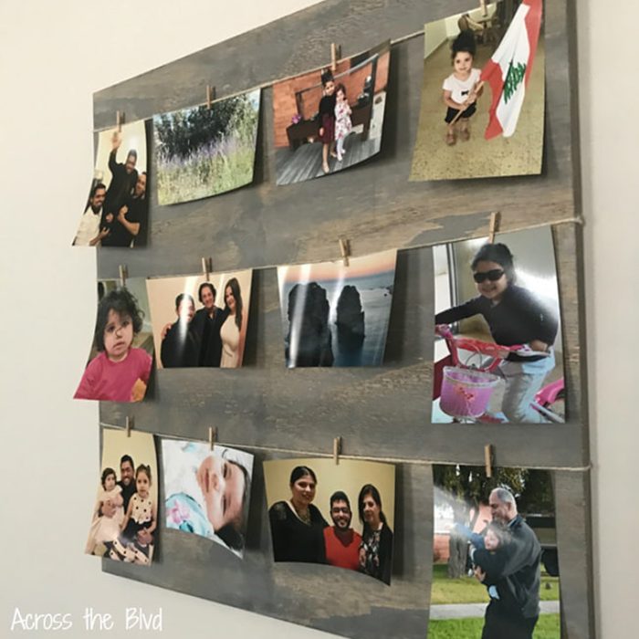 Family Photo Display Board DIY gift idea