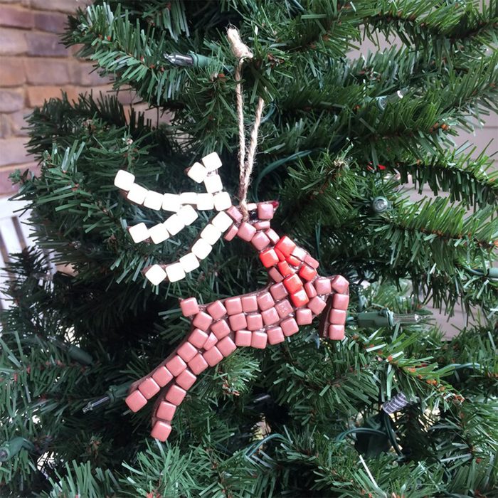 Mosaic Reindeer Christmas Ornament