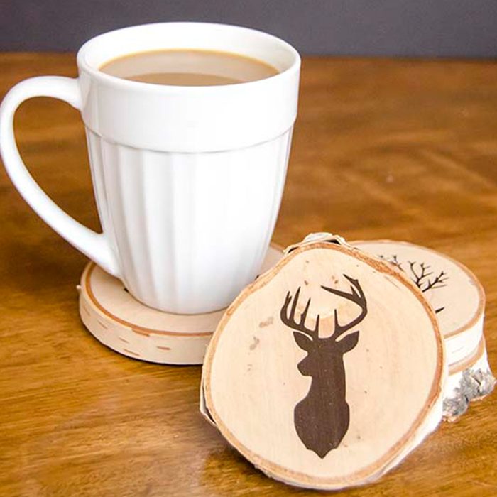 DIY Painted Wood Slice Coasters gift
