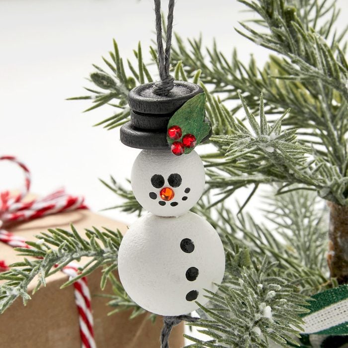 Wooden Bead Snowman Christmas Ornament Via Michaels.com