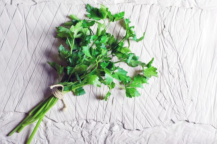 parsley on a slate background