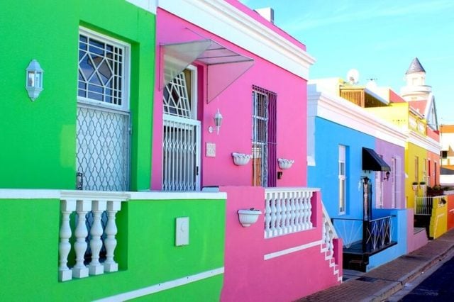 Colorful houses in Cape Town, South Africa