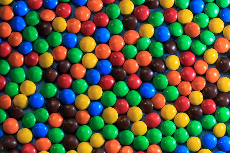 background of colored m&ms