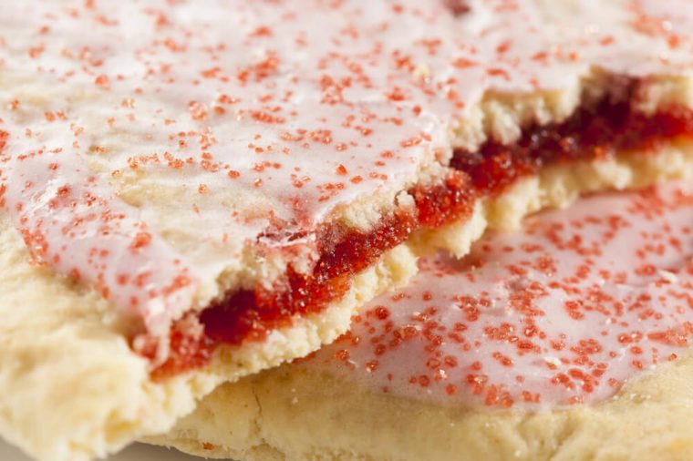 Hot Strawberry Toaster Pastry with frosting and sprinkles