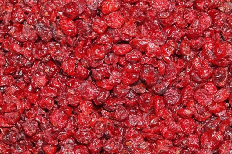 Heap of dried cranberries 
