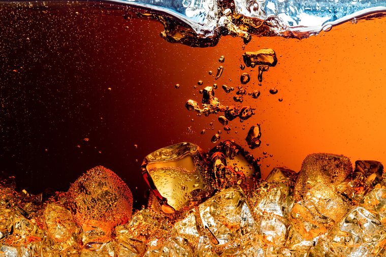 Cola with Ice. Splash