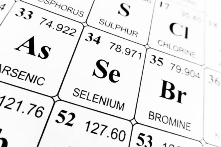 Selenium on the periodic table of the elements