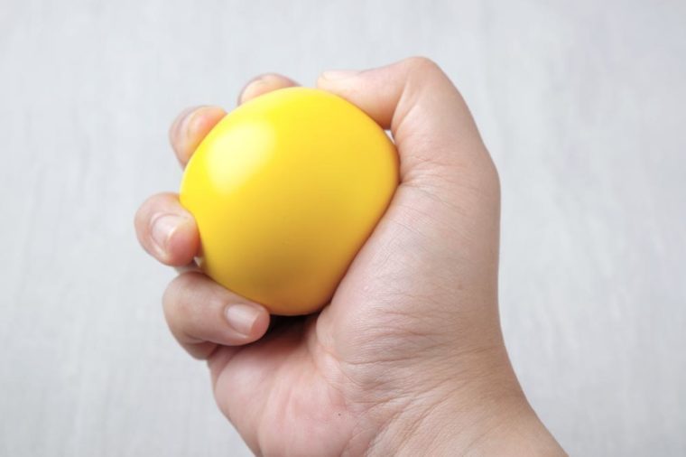 Hand with stressball