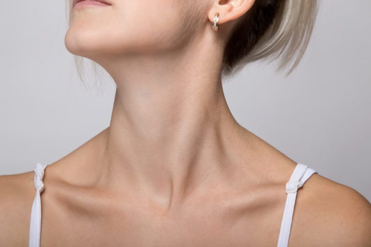 Woman's chin and neck