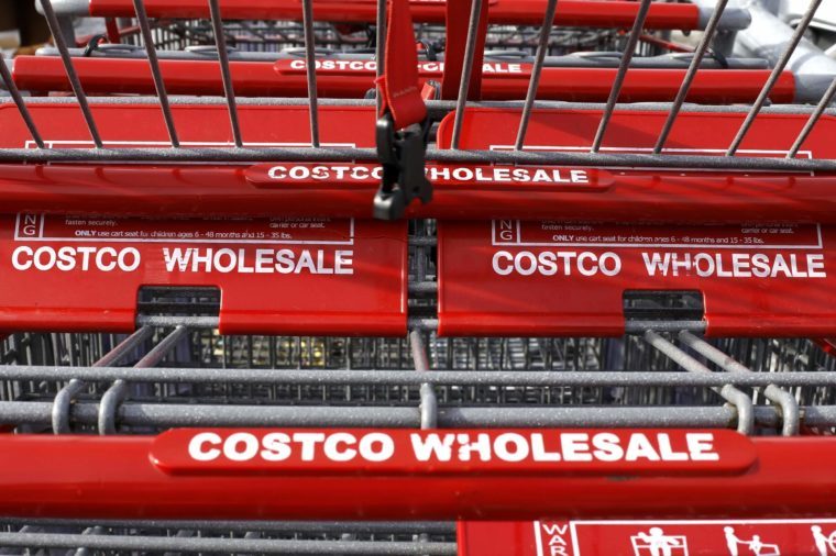 This, photo shows shopping carts at a Costco in Homestead, Pa
