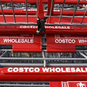 This, photo shows shopping carts at a Costco in Homestead, Pa