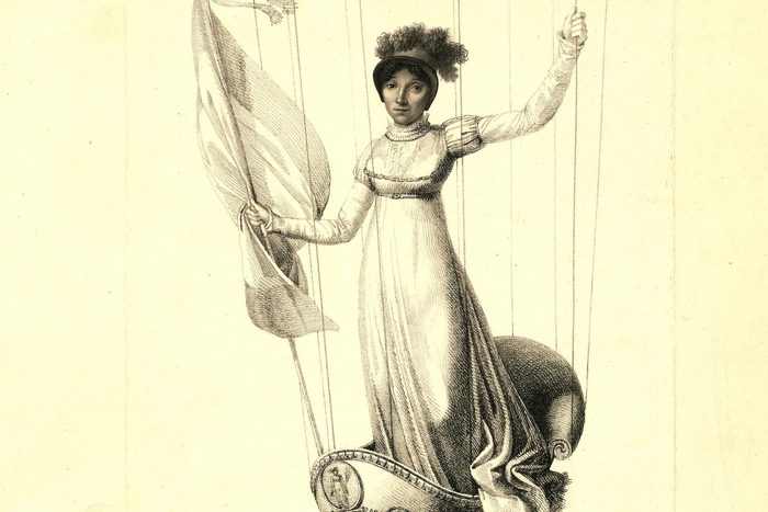 M.s. Blanchard, (madeleine Sophie Armand) French Aeronaut, 19th Century Engraving.