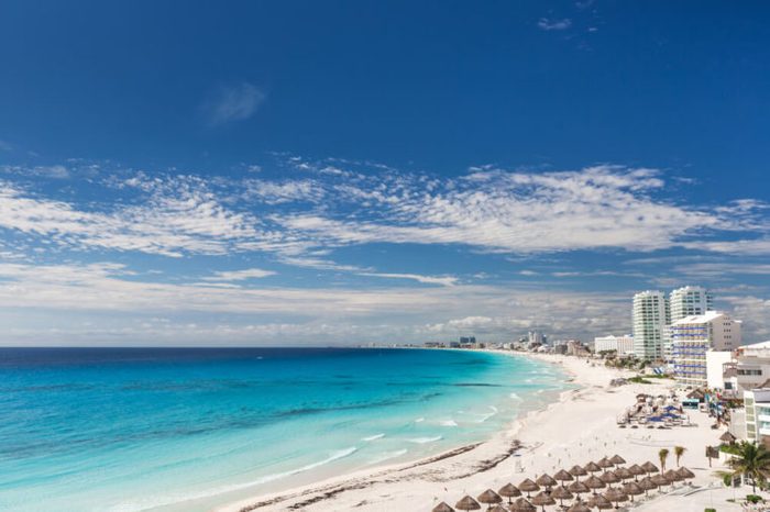 Cancun beach panorama view, Mexico 