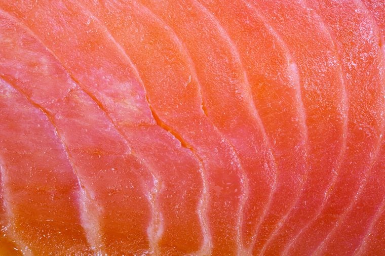 slice of salmon fullscreen. Extreme close up